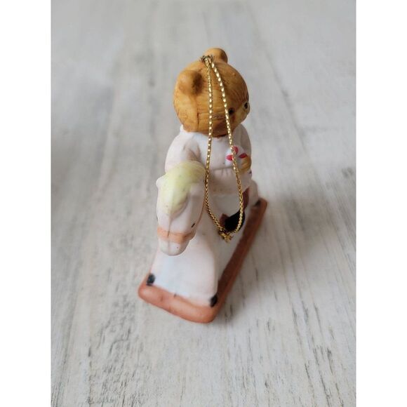 Ceramic teddy bear rocking chair ornament Xmas Candy cane - Picture 3 of 5
